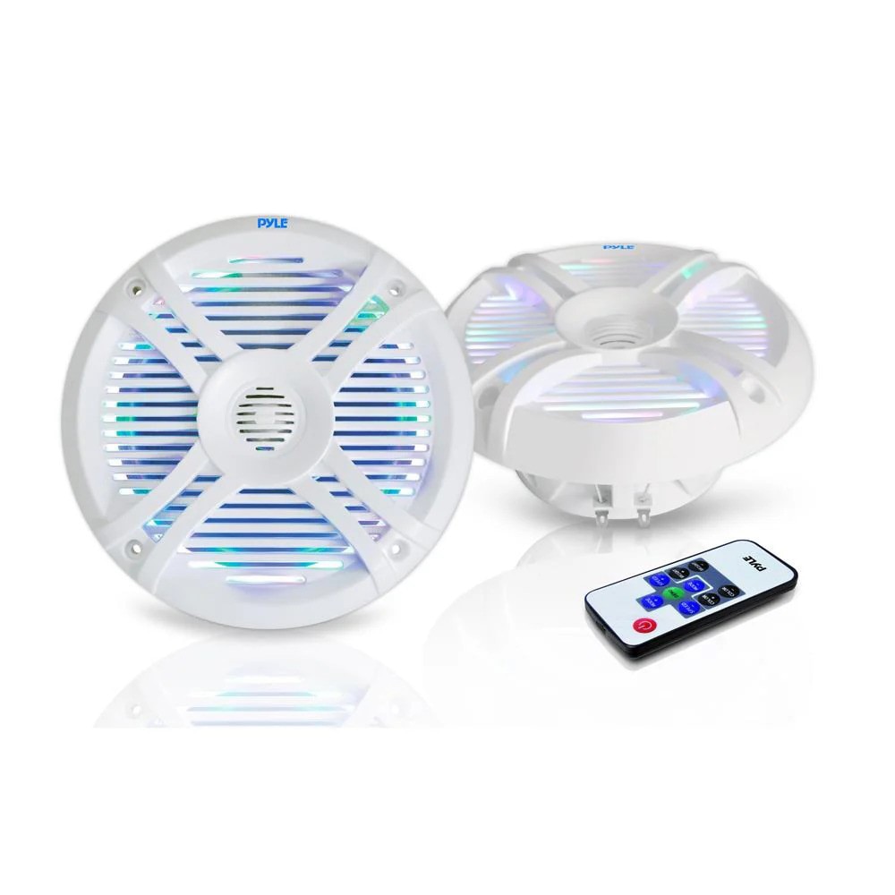 Photos - Car Speakers Pyle PLMRX68LEW 6.5" Component Marine LED Speakers Pair White 